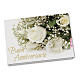 Greeting card in pearl paper Wedding Anniversary White Roses s1