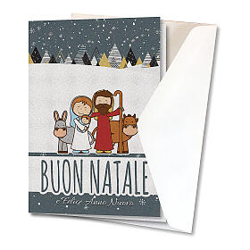 Glückwunschkarte mit Weihnachts- und Neujahrsgrüßen, III, Text in italienischer Sprache