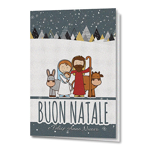 Glückwunschkarte mit Weihnachts- und Neujahrsgrüßen, III, Text in italienischer Sprache 1