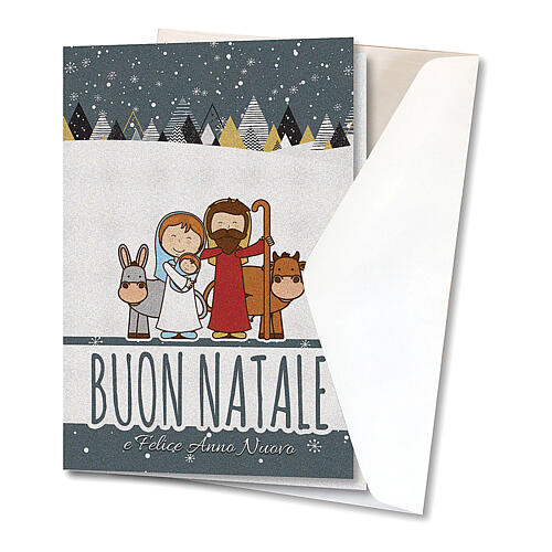 Glückwunschkarte mit Weihnachts- und Neujahrsgrüßen, III, Text in italienischer Sprache 2