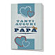 Greeting card in pearl paper Father's Day Colourful Hearts s1