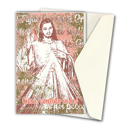 Biglietto con stampa Gesù Misericordioso  2