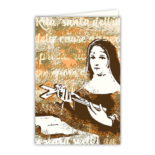 Biglietto auguri con stampa Santa Rita da Cascia 1
