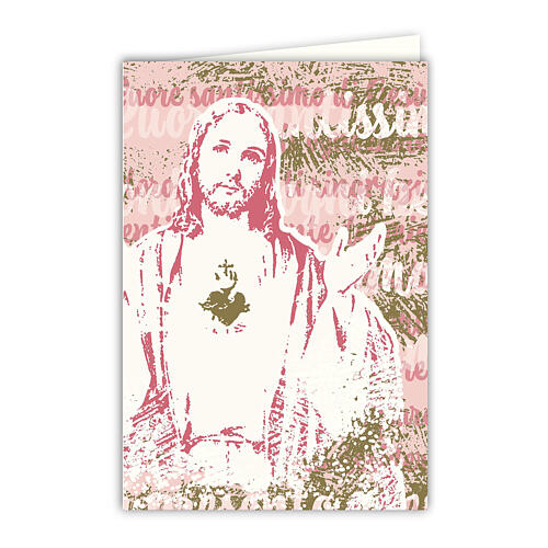 Biglietto augurale Sacro cuore di Gesù 1
