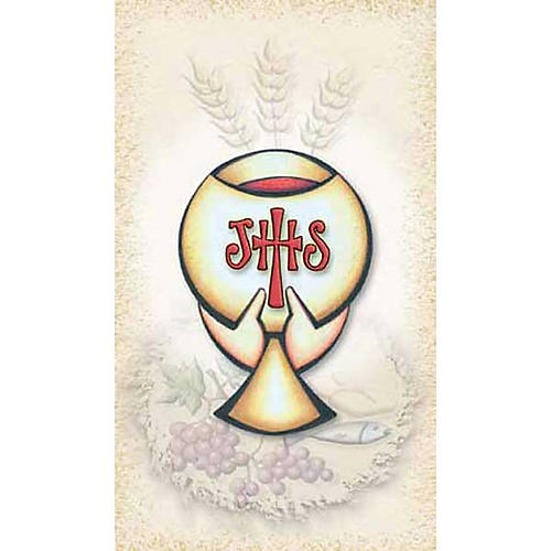 First Communiion holy card, Chalice IHS 1