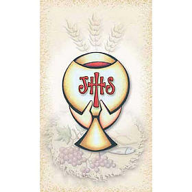 First Communiion holy card, Chalice IHS