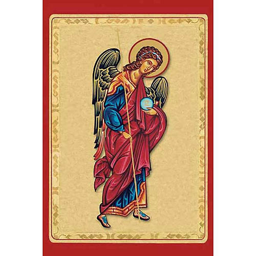 Heiligenbildchen Erzengel Gabriel roter Mantel 1