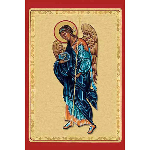 Holy card, Angel with blue cloak 1