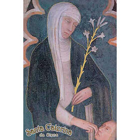 Heiligenbildchen, Heilige Katharina von Siena, Schriftzug "Santa Caterina da Siena"
