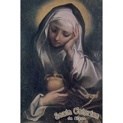 Holy card, St Catherine praying 1