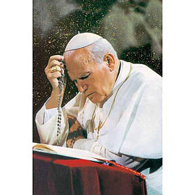 Santinho João Paulo II a rezar