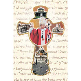 Heiligenbildchen, Papst Johannes Paul II und Kreuz