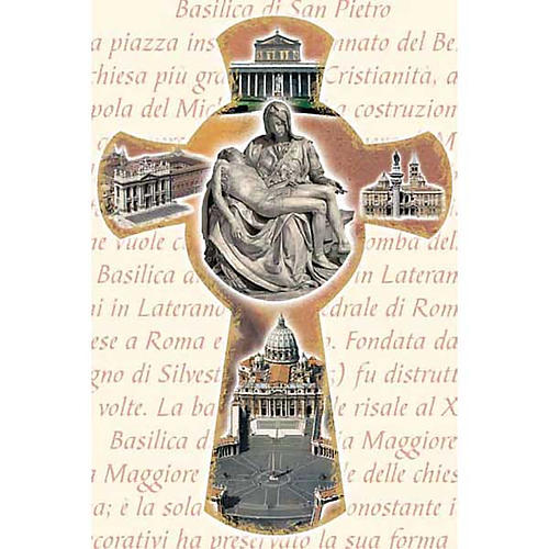 Image de dévotion Croix avec Basiliques de Rome 1