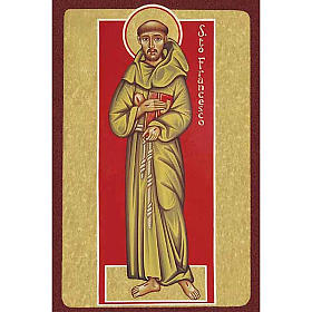 Saint Francis of Assisi with book Holy Card