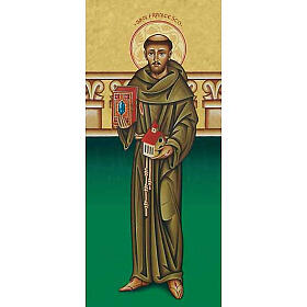 Heiligenbildchen, Franz von Assisi mit Attributen