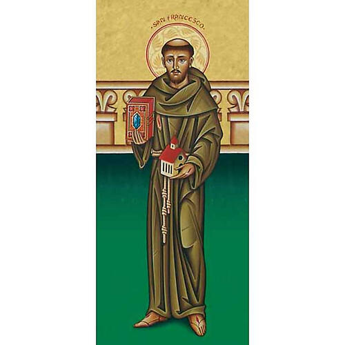 Heiligenbildchen, Franz von Assisi mit Attributen 1