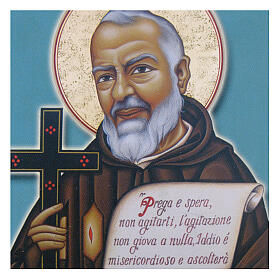 Heiligenbildchen, Pio von Pietrelcina, mit Gebet in italienischer Sprache