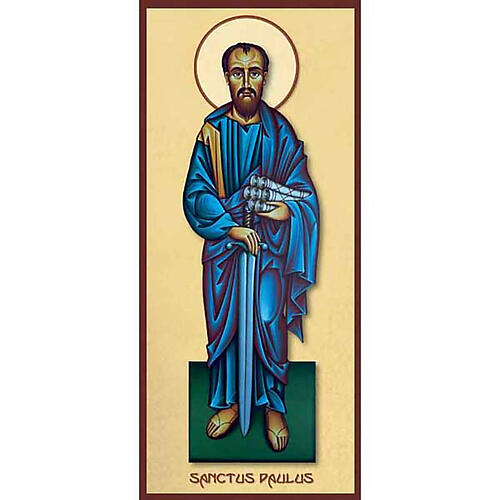 Heiligenbildchen, Heiliger Paulus, Schriftzug Sanctus Paulus 1