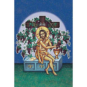 Heiligenbildchen, Jesus und Trauben