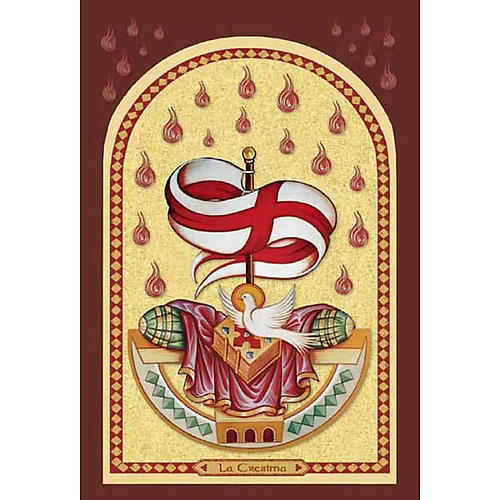 Holy Card for Confirmation with banner and Holy Spirit 1