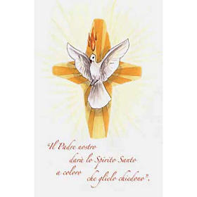 Santinho Espírito Santo com oração italiano no verso