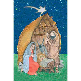 Christmas Stable holy card