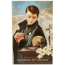 Image pieuse St Gabriel de l'Addolorata avec prière italien
