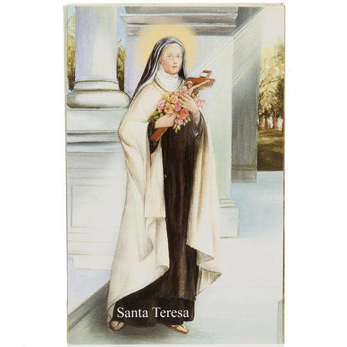Image pieuse Ste Thérèse avec prière italien 1