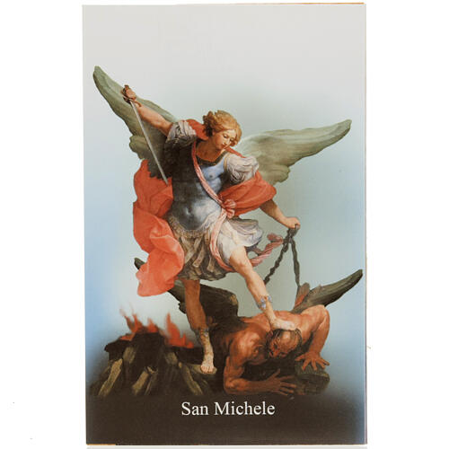 Heiligenbildchen, Erzengel Michael, Gebet in italienischer Sprache 1