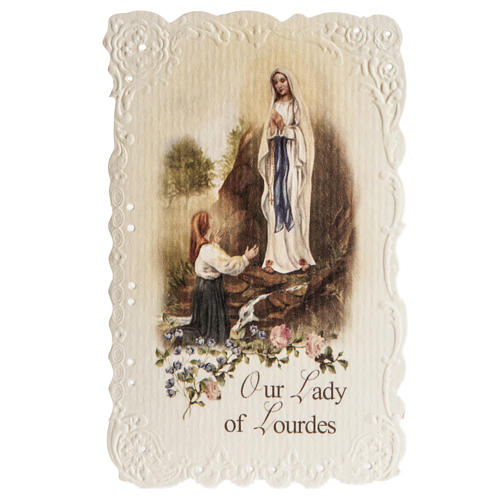 Holy card, Our Lady of Lourdes ENGLISH 1