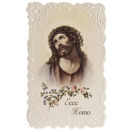 Ecce Homo holy card with prayer in ENGLISH 1