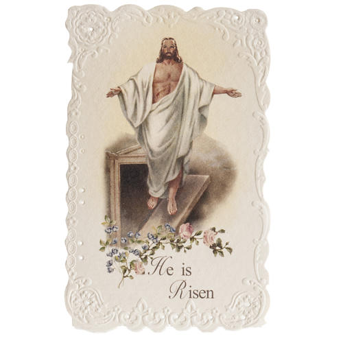 He is Risen holy card with prayer in ENGLISH 1