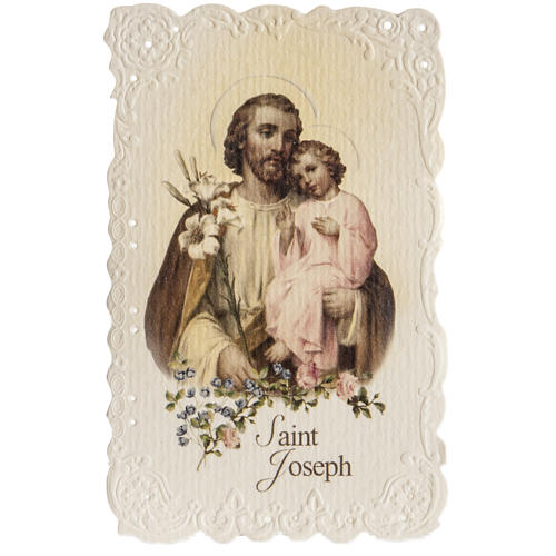 Saint Joseph holy card with prayer in ENGLISH 1
