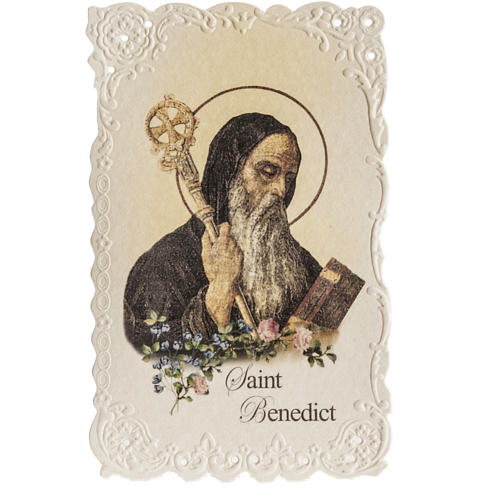 Santino Saint Benedict con preghiera (inglese) 1