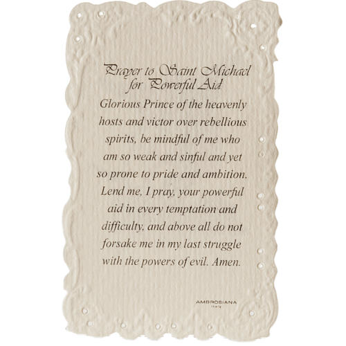 Santino Saint Michael con preghiera (inglese) 2