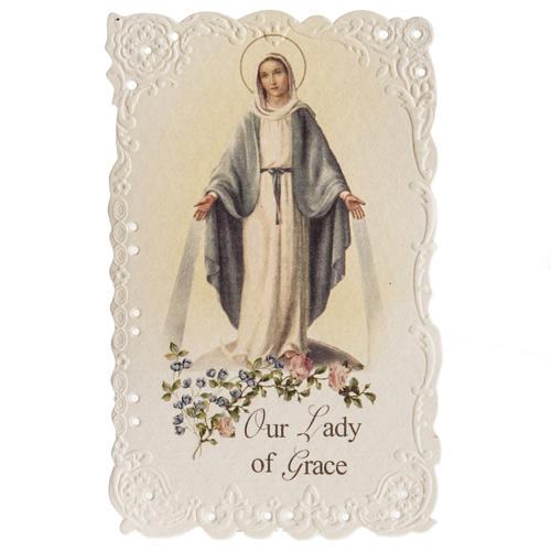 Our Lady of Grace holy card with prayer in ENGLISH 1