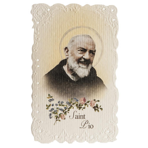 Saint Pio holy card with prayer in ENGLISH 1