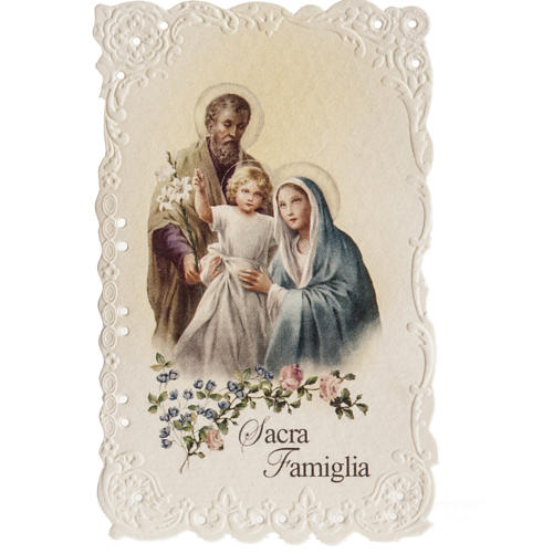 Holy card, Holy Family with prayer 1