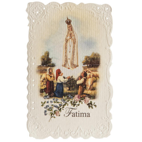 Santino Our Lady of Fatima con preghiera (inglese) 1