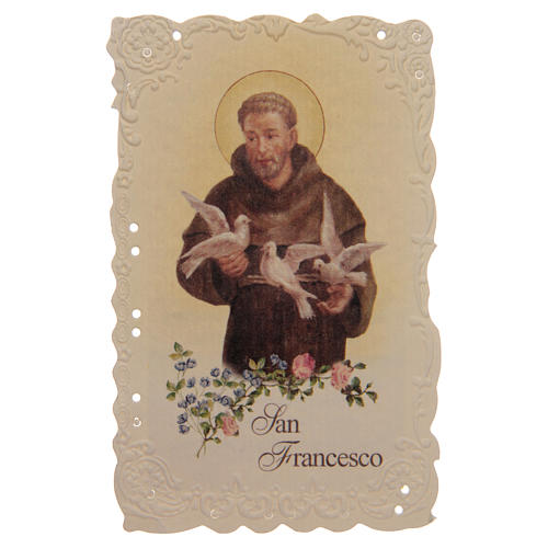 Holy card, Saint Francis with prayer 1