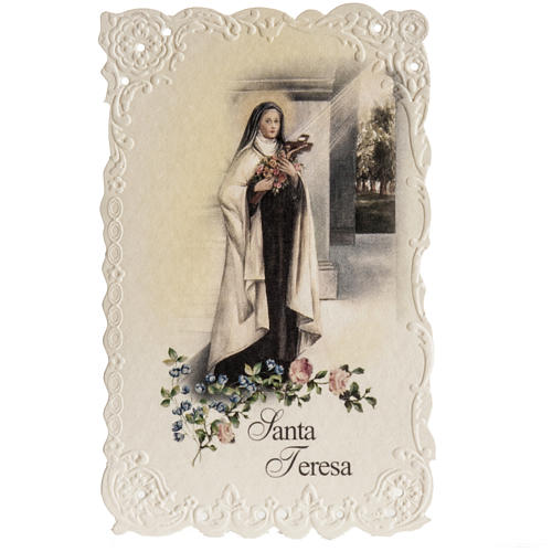 Santino Santa Teresa con preghiera 1