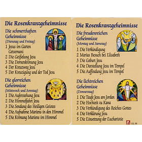 Holy card, Mysteries of the Rosary laminated