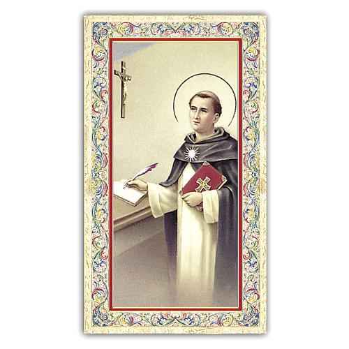 Holy card, Saint Thomas Aquinas, Prayer ITA 10x5 cm 1