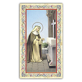 Heiligenbildchen, Heilige Rosa von Lima, 10x5 cm, Gebet in italienischer Sprache