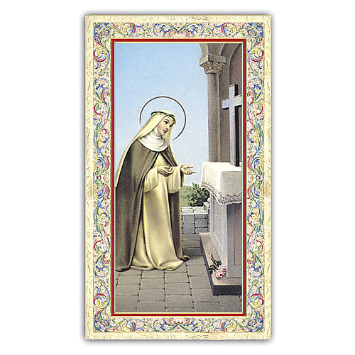 Heiligenbildchen, Heilige Rosa von Lima, 10x5 cm, Gebet in italienischer Sprache 1