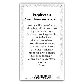 Heiligenbildchen, Heiliger Dominikus Savio, 10x5 cm, Gebet in italienischer Sprache