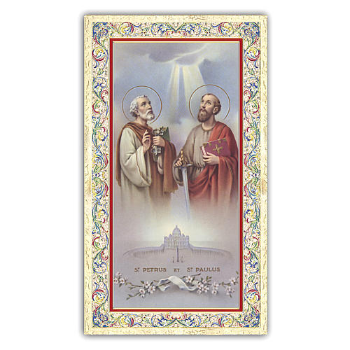 Holy card, Saints Peter and Paul, Prayer ITA, 10x5 cm 1