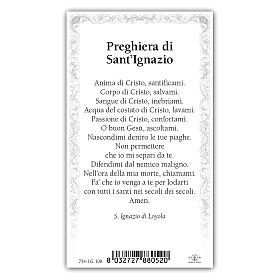 Heiligenbildchen, Heiliger Ignatius von Loyola, 10x5 cm, Gebet in italienischer Sprache