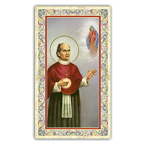 Heiligenbildchen, Heiliger Antonius Maria Claret, 10x5 cm, Gebet in italienischer Sprache 1