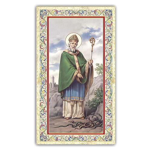 Heiligenbildchen, Heiliger Patrick, 10x5 cm, Gebet in italienischer Sprache 1